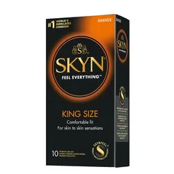 SKYN Latex Free Condoms King Size 10 Pack, Extra Large Condoms for Enhanced Sensation and Comfort