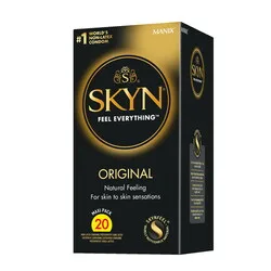 SKYN Latex Free Condoms Original 20 Pack, Non Latex Condoms for Enhanced Sensation and Comfort