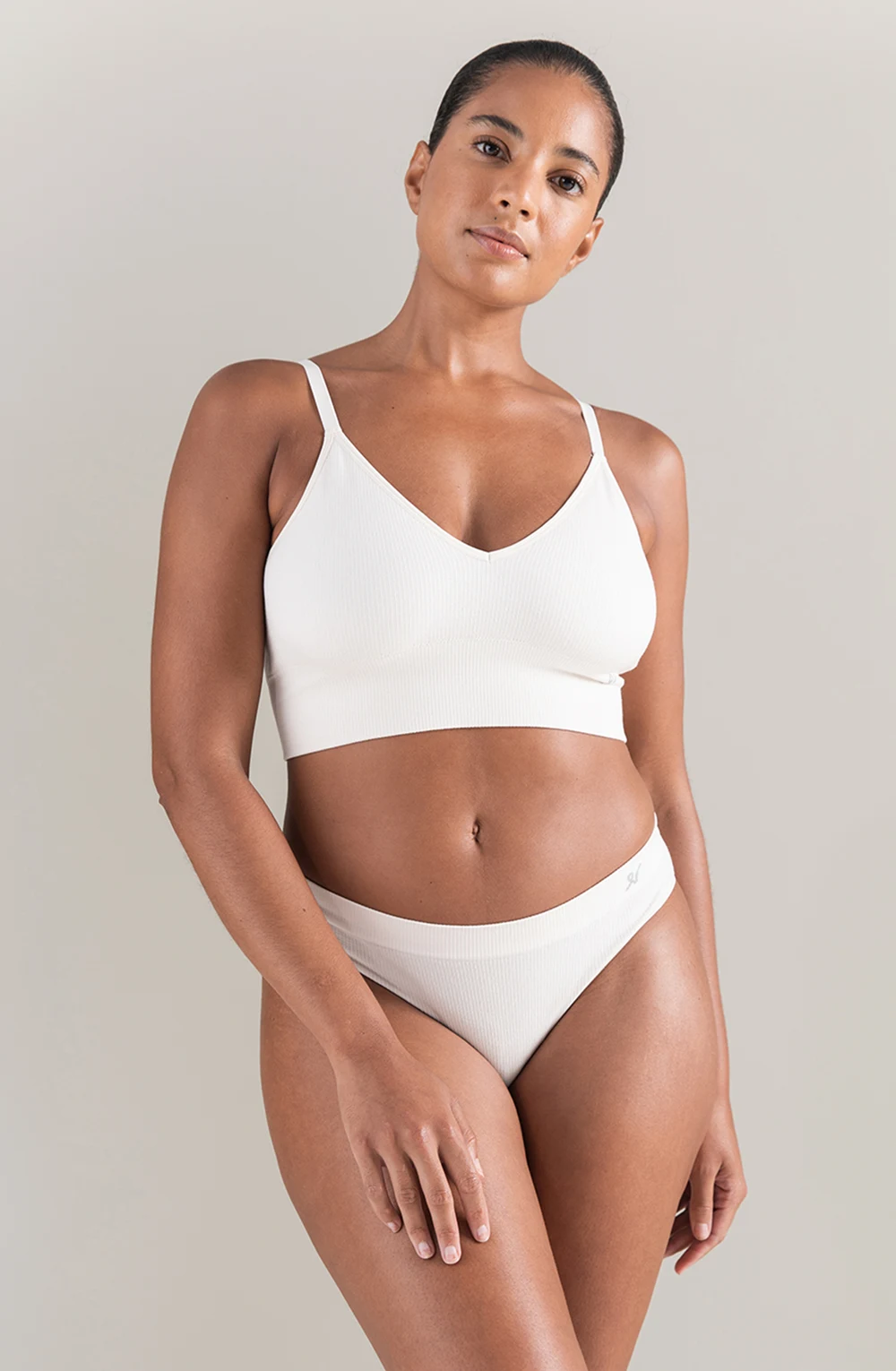 The TENCEL™ Seamless Bralette White Sand