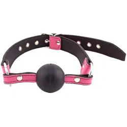 Rouge Garments Solid Ball Gags, Leather Pink Solid Ball Gags