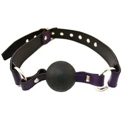 Rouge Garments Ball Gag Purple, Solid Ball Gags with Position Enhancers for Intimate Play