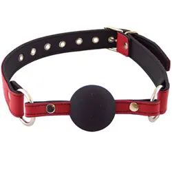 Rouge Garments Solid Ball Gags, Leather Red Solid Ball Gags