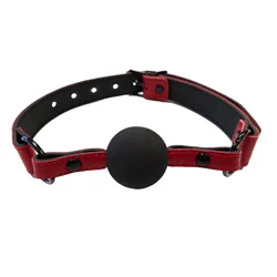 Rouge Garments Solid Ball Gags, Leather Croc Print Solid Ball Gags