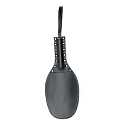 Round Oval Black Spanking Paddles Collection, Rimba Versatile Leather Spanking Paddles