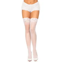 Leg Avenue Stay Up Sheer Thigh Hold Ups White UK 6 to 12