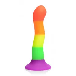 XR Proud Rainbow Strap on Silicone Dildo with Harness, Strap On Dildos and Pegging