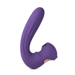 Clitoral Couples Suction Vibrator for Beginners, Silicone Purple Solo Play Suction Vibrators