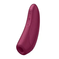 Satisfyer App Controlled Suction Curvy 1 Plus App Controlled Vibrators, Waterproof Rose Red Silicone App Controlled Vibrators