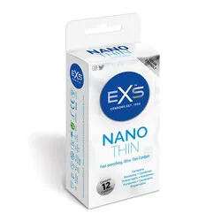 EXS Nano Thin Condoms 12 Pack, Small Condoms for Enhanced Sensation and Comfort