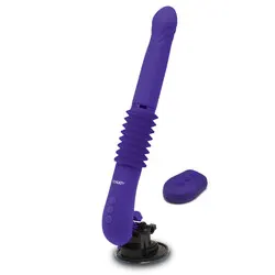 ToyJoy Magnum Opus Supreme Classic Thrusting Vibrators, Silicone Purple Clitorial Dildo Thrusting Vibrators Bondage Toys for Beginners