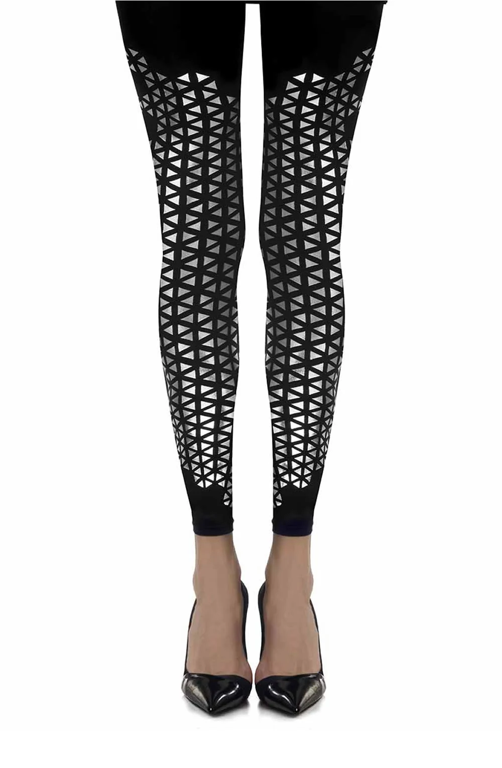 Zohara Beat Goes On Black Print Footless Tights