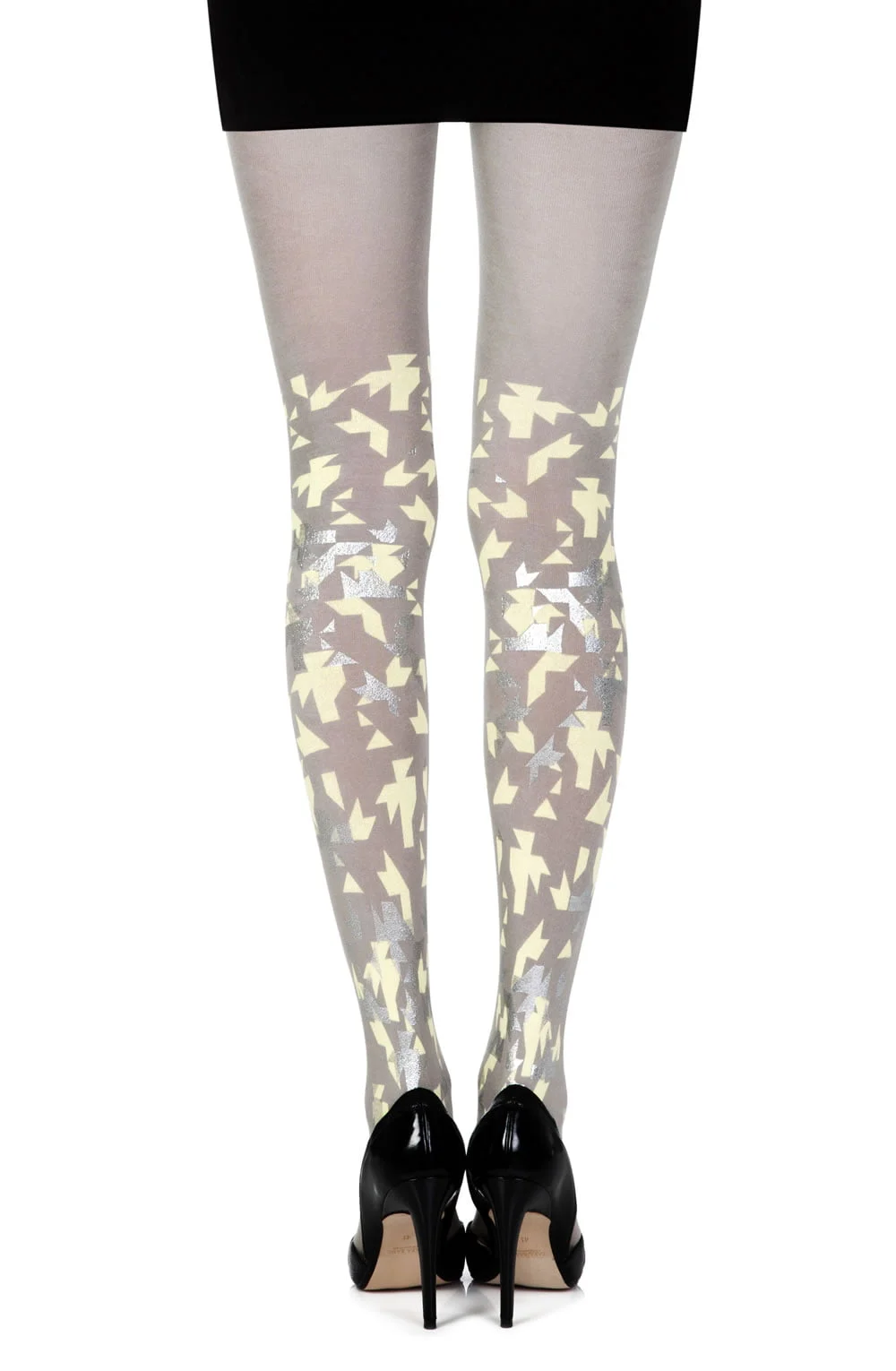 Zohara Confetti Grey Print Tights