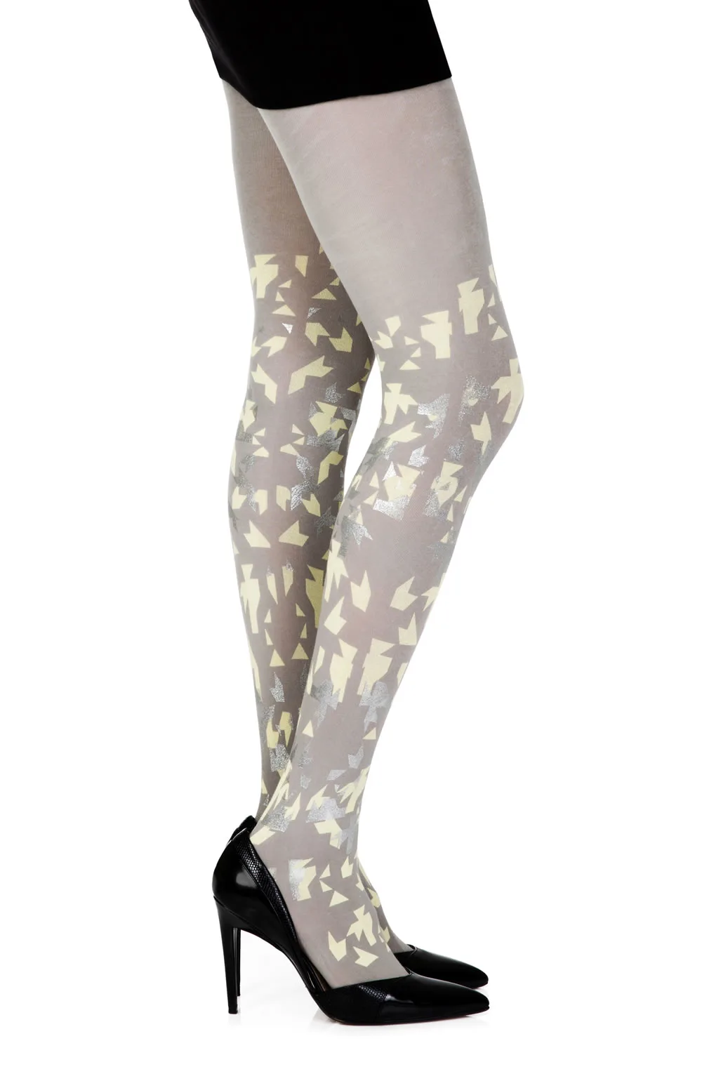 Zohara Confetti Grey Print Tights