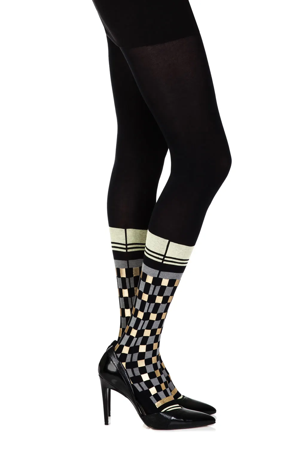 Zohara Happy Socks Black Print Tights