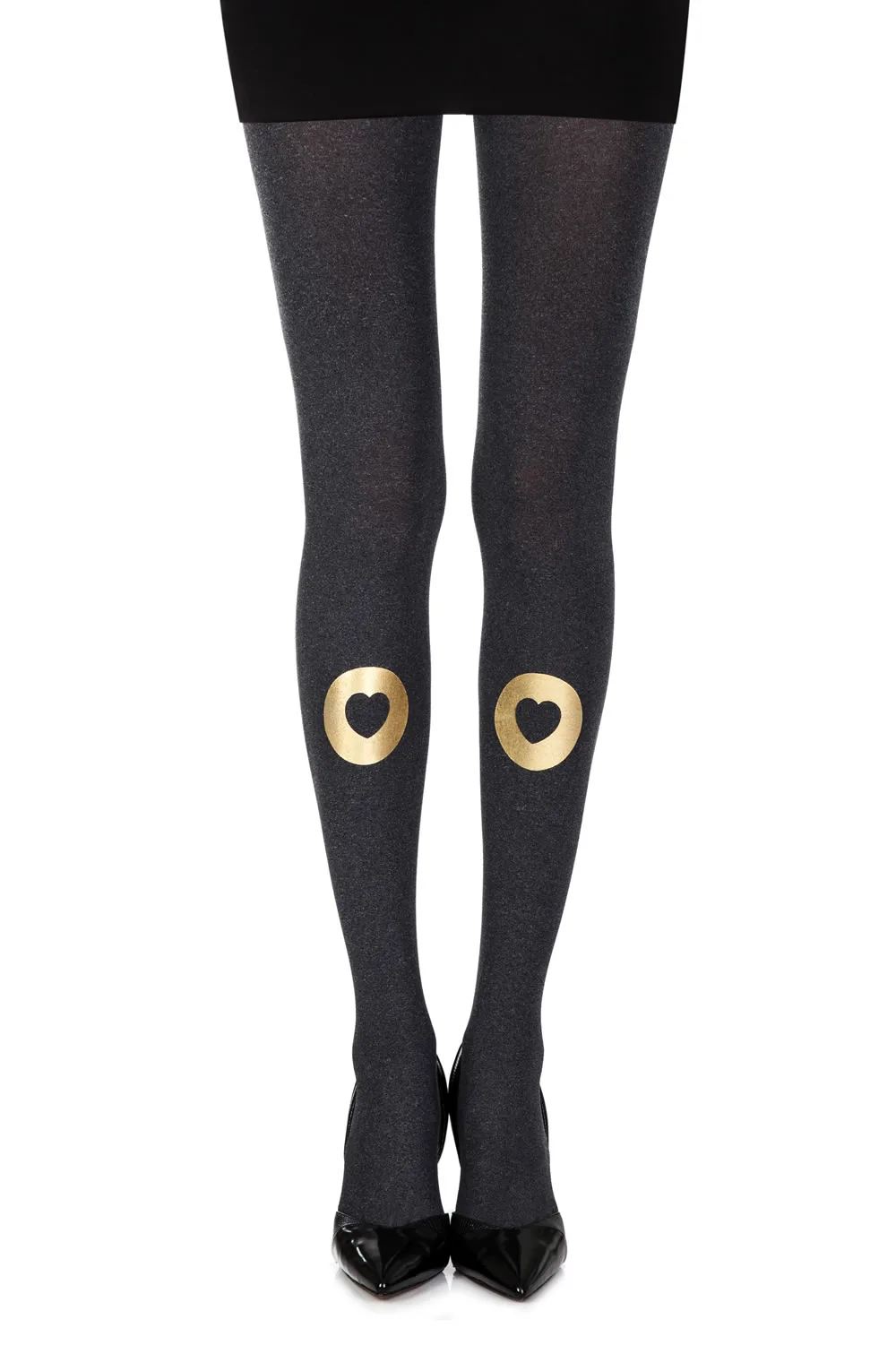 Zohara Into My Heart Grey Print Tights