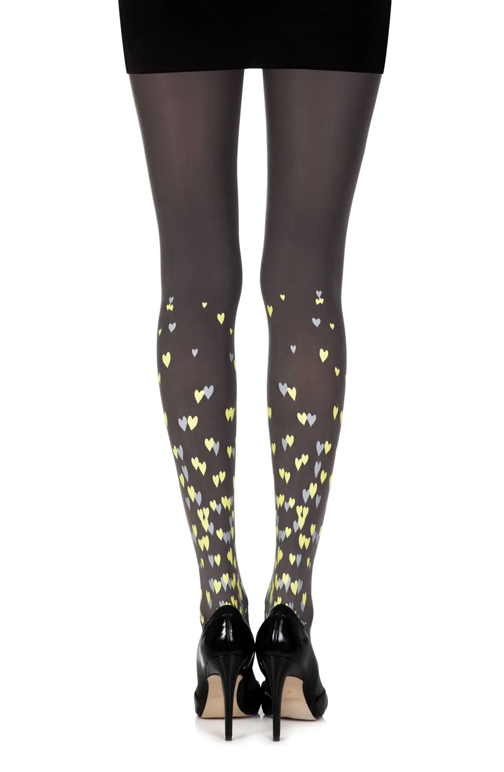 Zohara Queen Of Hearts Grey Print Tights