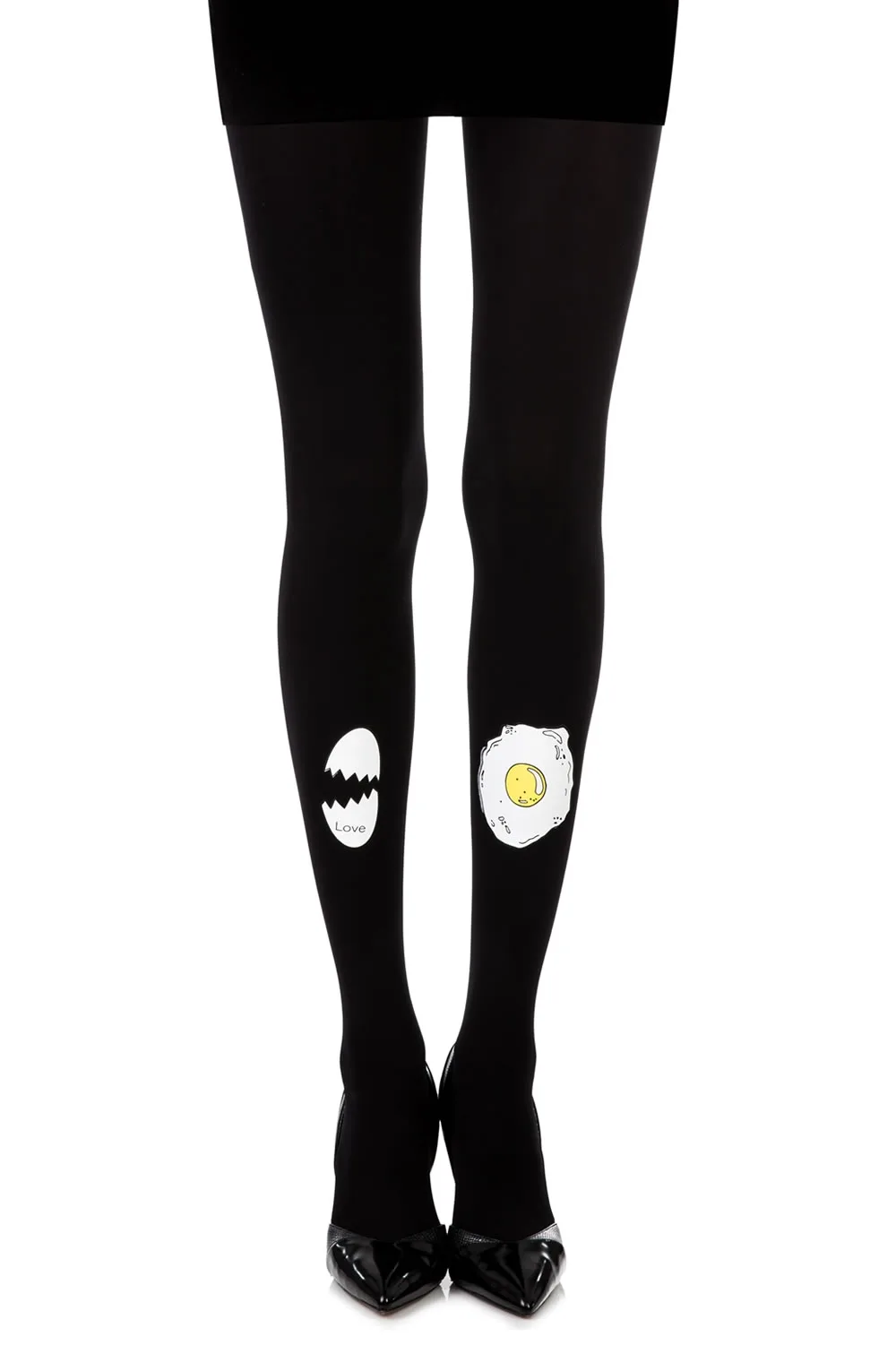 Zohara Sunny Side Up Black Print Tights