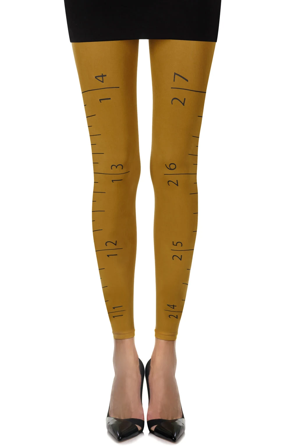 Zohara Tape Measure Mustard Footless Tights