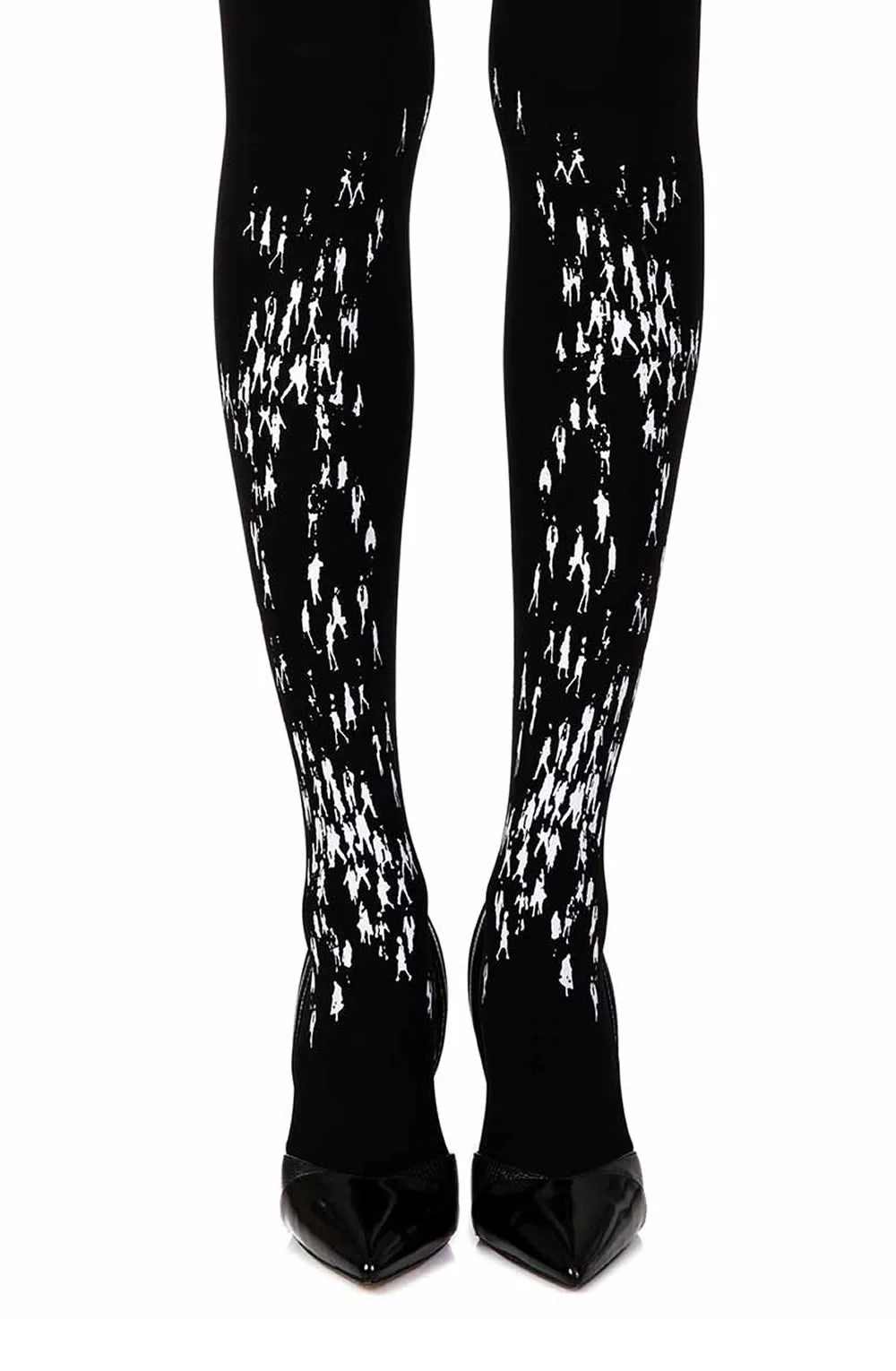 Zohara Walking By Black Print Tights