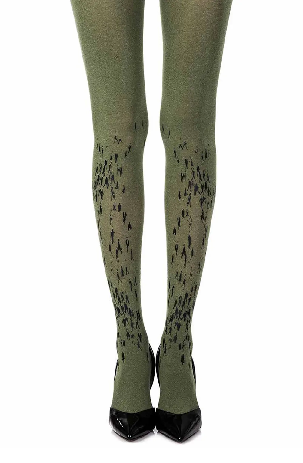 Zohara Walking By Green Print Tights