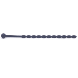 6 Inch Beaded Penis Sound Plug Urethral Dilators & Speculums, Black Silicone Urethral Dilators & Speculums