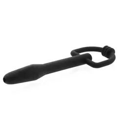 Master Series The Hallows Silicone CumThru DRing Penis Plug Urethral Dilators & Speculums, Premium Black Urethral Dilators & Speculums