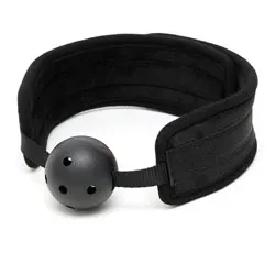 Rimba Polyester Black Vented Ball Gags, Padded Mouth Breathable Mouth Vented Ball Gags