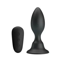 Mr Play Vibrating Anal Butt Plug, Beginners Waterproof Silicone Black Vibrating Anal Butt Plug Dildos, Male Prostate Massagers Gay Anal Sex Toys