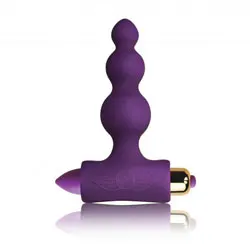 Rocks Off Bubbles Petite Sensations Purple Vibrating Butt Plug, Beginners Male Sex Toys Anal Beads Dildos Ribbed Vibrating Classic Butt Plug, Male Prostate Massagers Gay Anal Sex Bondage Toys