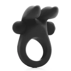 Shots Rabbit Vibrating Cock Rings, Silicone And Rubber Cock Rings, Black