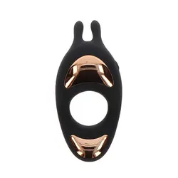 ToyJoy Ivy Lotus Classic Vibrating Cock Ring, Silicone Black Vibrating Cock Rings