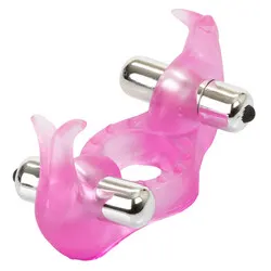 Triple Orgasms Erection Enhancer With Dual Micro Stimulators, Classic Rabbit Vibrating Cock Rings