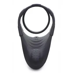 XR Trinty 10x Rechargeable Silicone And Rubber Vibrating Cock Ring, Black Waterproof Vibrating Classic Cock Rings