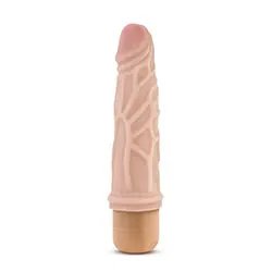 Dr. Skin Cock Vibe 3 Vibrating Cock 7.25 Inches Classic Gay Anal Butt Plugs Vibrating Dildos, PVC Flesh Pink Realistic Penis Vibrating Dildos