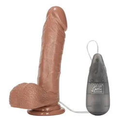6 Inch Emperor Life-Like Flesh Brown Dildo Vibrator, Realistic Suction Cup Penis Dildo Anal & G Spot Vibrators for Couples, Remote Control Vibrating Dildos Penetrator