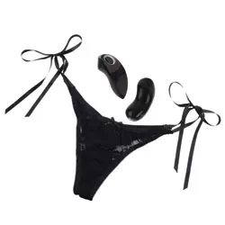 10 Function Remote Control Thong Vibrating Knickers, Polyester Black Vibrating Knickers Bondage Toys for Beginners