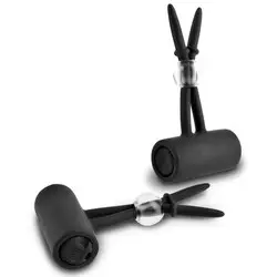 Fetish Fantasy Series Vibrating Silicone Nipple Lassos, Nipple Clamps with Vibrating Feature