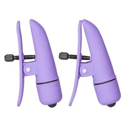 Nipplettes Vibrating Nipple Clamps, Adjustable Purple Nipple Clamps