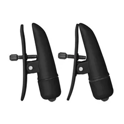 Nipplettes Vibrating Black Nipple Clamps, Nipple Clamps with Vibrating Feature