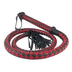 Long Arabian Red And Black Whips Crops & Canes, Premium Leather Dual Tone Whips Crops & Canes Series