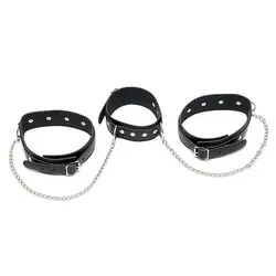 Leather Wrist And Ankle Chain Handcuffs & Restraints, Neck and Leg Handcuffs & Restraints