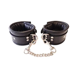 Rouge Garments Wrist & Ankle Restraints, Black Padded Leather Wrist And Ankle Restraints Cuffs