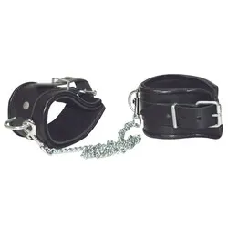 Zado Leather And Chain Leg Wrist & Ankle Restraints, Black Wrist And Ankle Restraints